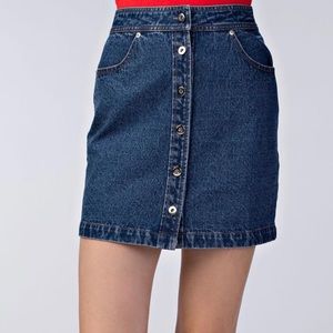 Button-down Denim Skirt